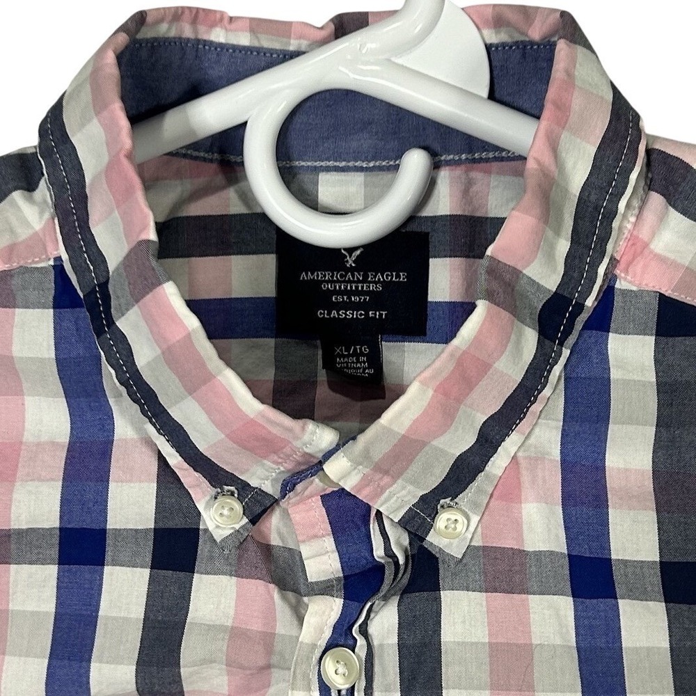 American Eagle Shirt Mens XL Classic Fit Plaid Long Sleeve Button Down